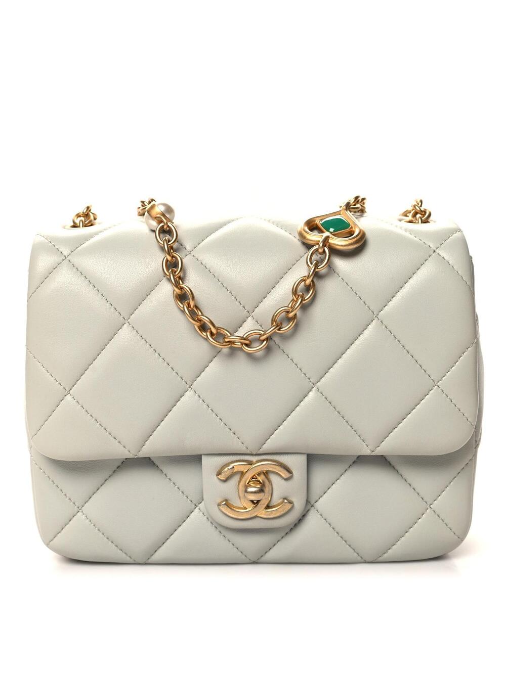 Chanel Lambskin Enamel Pearl Quilted #266397C45B